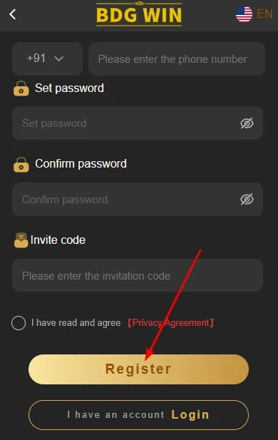  Click the register button 